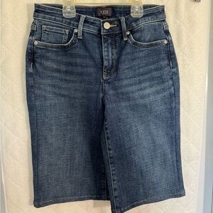 NYDJ Blue Denim Shorts with Button Detail